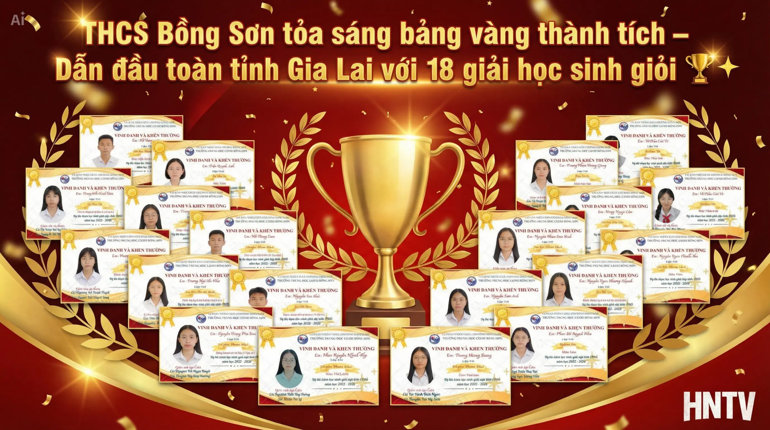 THCS Bồng Sơn tỏa sáng bảng vàng thành tích – Dẫn đầu toàn tỉnh Gia Lai với 18 giải học sinh giỏi